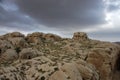 Ancient site of Edom (Sela) in Jordan. Royalty Free Stock Photo