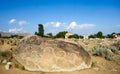 Ancient site with historical petroglyphs in Kyrgyzstan