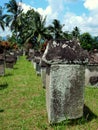 Waruga, the ancient grave of the Minahasa tribe consisting of two large stones in northern Sulawesi, Indonesia.