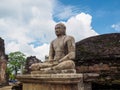 The ancient sitting Buddha statue at Vatadage temple in Polonnaruwa ancient city, Sri Lanka.