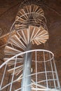 Ancient Snail Staircase seen from Below that Leads to the Highest Point of the Torrazzo of Cremona Royalty Free Stock Photo