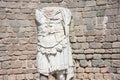 Ancient soldier statuein a touristic place