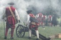 Ancient soldiers shoot the cannon