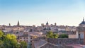 Ancient spanish city Toledo in sunrise light panorama view Royalty Free Stock Photo