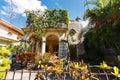 Ancient spanish colonial architecture villa in Old Havana. Immersed in greenery Royalty Free Stock Photo