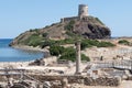 Ancient spanish tower of Coltellazzo and old town Nora