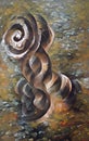 Ancient spiral carved in stone - abstract digital art
