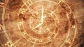 Ancient spiral clock on brown pergament Royalty Free Stock Photo