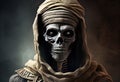 Ancient spooky mummy portrait with illustration. Ai genrative Royalty Free Stock Photo