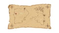 Ancient Square Treasure Map on Aged Parchment Scroll Background, vector design Generative AI Royalty Free Stock Photo