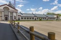 Ancient stables and a field for departure in Moscow Royalty Free Stock Photo