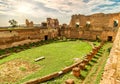 Ancient Stadium of Domitian on Palatine Hill in sunlight, Rome, Italy Royalty Free Stock Photo