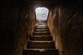 Ancient staircase in Diri Baba mausoleum, 14th century, Gobustan city, Azerbaijan Royalty Free Stock Photo