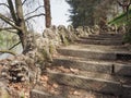 Ancient stairway by the river Royalty Free Stock Photo