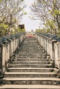 Ancient stairway on sunlight Royalty Free Stock Photo