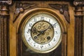 Ancient Standing Grandfather Wooden Clock