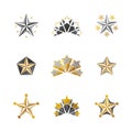 Ancient Stars emblems set. Heraldic vector design elements collection.