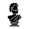 Ancient statue black glyph icon
