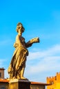 Ancient statue at bridge in Florence, Italy Royalty Free Stock Photo