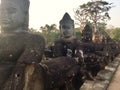 Ancient statue. Giant stone face . Hindu gods. Cambodia .