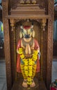 Statue of the goddess Prithvi with the cow head in the Hindu temple Shree Laxminarayan in Goa, India