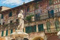 Ancient Statue of Madonna Verona on Piazza delle Erbe, Italy Royalty Free Stock Photo