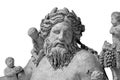 Ancient statue of Nile river god. Head and shoulders detail of the ancient art sculpture bearded man isolated on Royalty Free Stock Photo