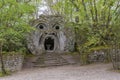 The ancient statue representing the ogre, in the park of monsters in Bomarzo, Italy