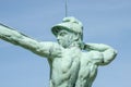 Ancient statue of Roman archer in the Sanssouci garden and city park in Potsdam, Germany