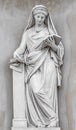 Ancient statue of sensual Italian Renaissance Era woman reading a book, Potsdam, Germany, details, closeup