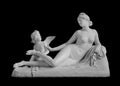 Ancient statue. Venus and Cupid sculpture of Pietro Tenerani. Masterpiece isolated with clipping path Royalty Free Stock Photo