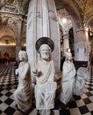 Ancient statues inside the roman catholic cathedral