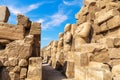 Ancient statues of The Precinct of Amun-Re in Karnak Temple Complex, Luxor, Egypt Royalty Free Stock Photo