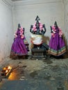 Ancient statues in the Sri Ramana Ashram in Tiruvanamalai India