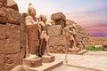 Ancient Statues of Thutmes III, Karnak Temple Pylon in Luxor, Egypt Royalty Free Stock Photo