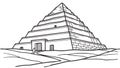 Ancient Step Pyramid Outline Vector Graphic, vector design Generative AI Royalty Free Stock Photo