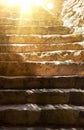 ancient steps on the stairs at the Meggido in Israel