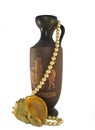 Ancient still life scene with a vase and see shell Royalty Free Stock Photo