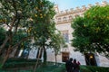 Ancient stock exchange, Valencia, Spain. Antique building. Silk exchange, outdoor.