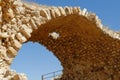 Ancient stone arch of Kerak Castle in Jordan