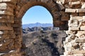 Stone archway at the Great Wall in Jinshanling in winter near Beijing in China Royalty Free Stock Photo