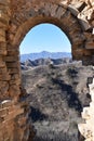 Stone archway at the Great Wall in Jinshanling in winter near Beijing in China Royalty Free Stock Photo