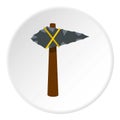 Ancient stone axe icon circle Royalty Free Stock Photo