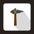 Ancient stone axe icon, flat style Royalty Free Stock Photo