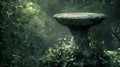 Ancient Stone Bowl in a Lush Green Forest Royalty Free Stock Photo