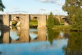 Ancient stone bridge across Aude River