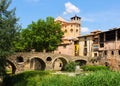 Ancient stone bridge and Cathedral in Vic