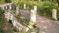 Ancient stone bridge over the ravine in Tsaritsyno Estate, Moscow, Russia.