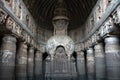 Ancient stone stupa in Ajanta caves, India