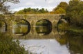 The ancient stone built Shaw`s Bridge over the River Lagan close to the little mill village of Edenderry in Belfast